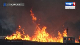 Около Кудрово два часа тушили склад деревянных паллетов